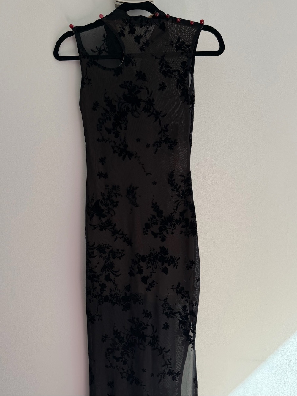 Black Sheer Floral Maxi Dress - Brand